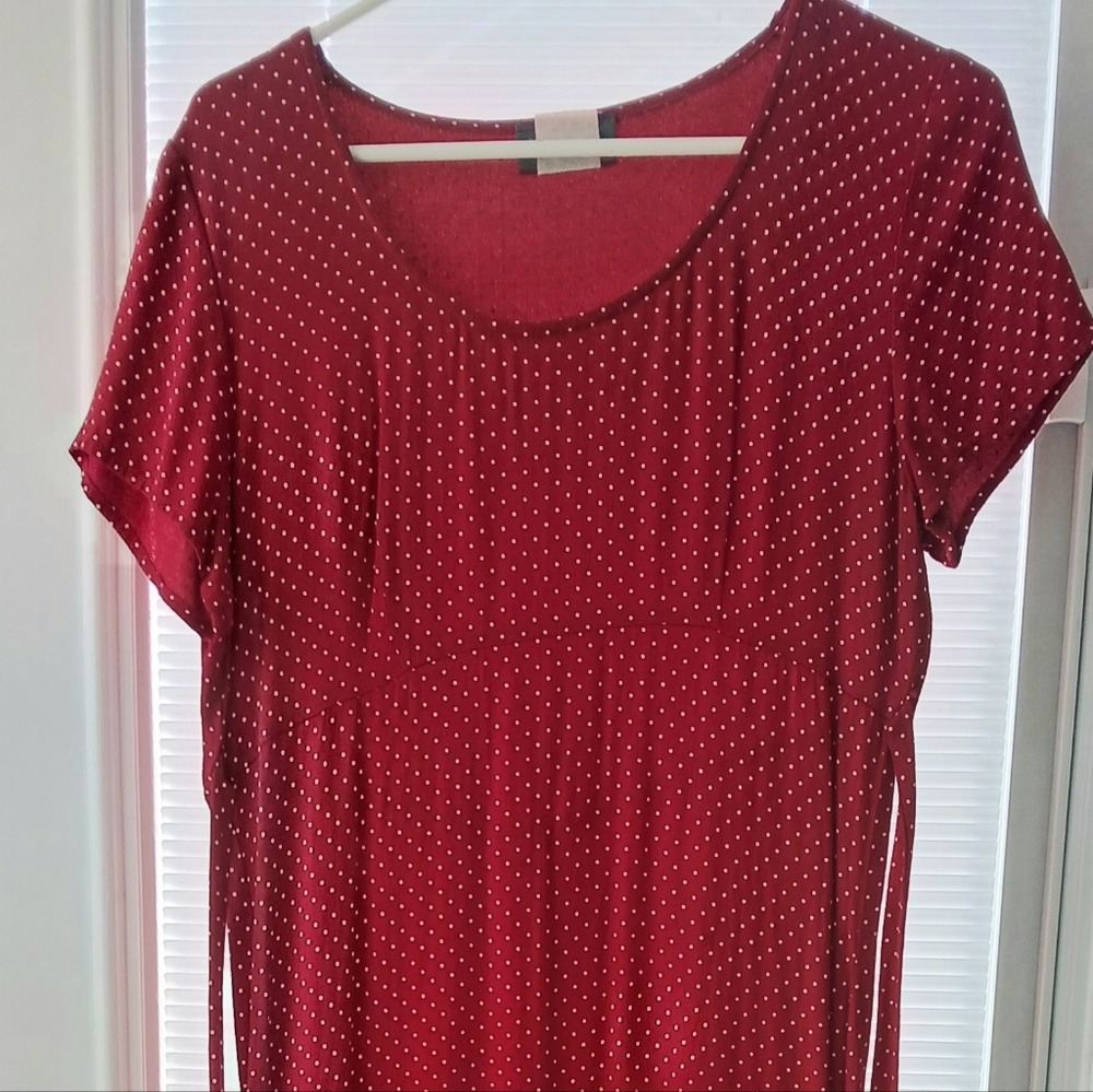 Elegant Red Polka Dot Dress